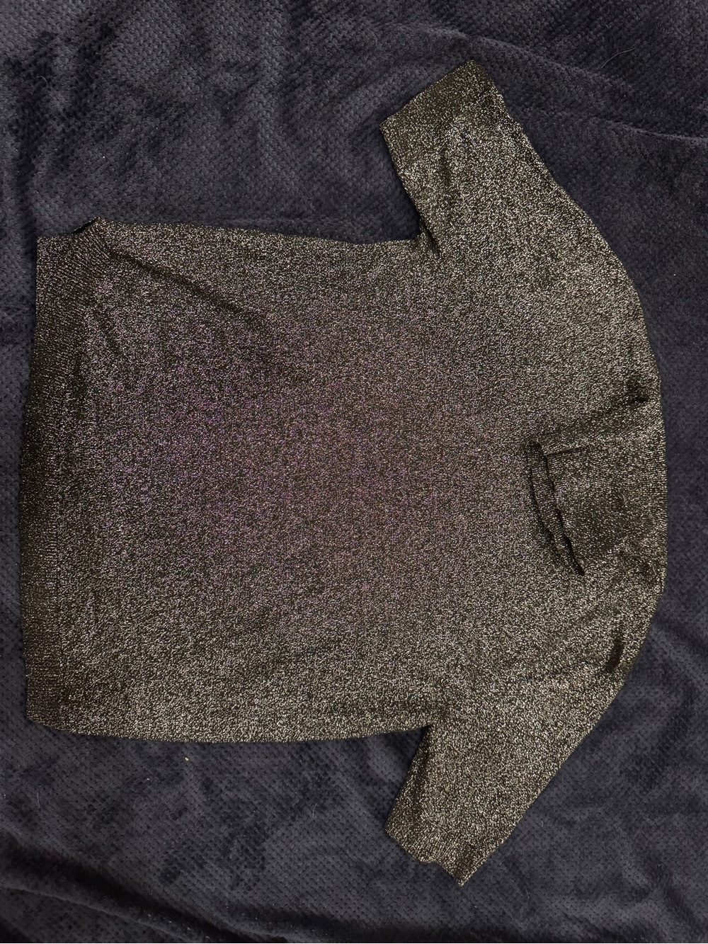 Cable & Gauge Black Metallic Turtleneck Top